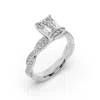 Artisan Women's Emerald Cut Lab Grown Diamond Designer Ring In 14k White Gold