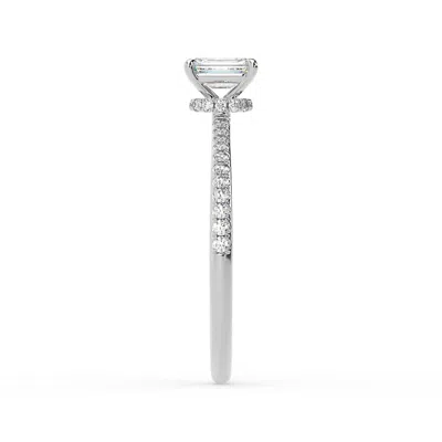 Artisan Women's Emerald Cut Lab Grown Diamond Ring In White Gold