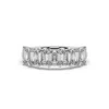 Artisan Women's Emerald Cut Lab Grown Diamond Seven Stone Band Ring In White Gold