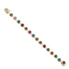Artisan Women's Fixed & Flexible Gold Bracelet With Multicolor Tourmaline Gemstones – Fine Statement Jewelry In Gold