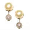 Artisan Women's Fresh Water Pearl & Diamond Tunnel Earrings In White Gold