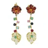 Artisan Women's Garnet, Quartz & Sapphire Ruby Multi-gemstone Flower Earrings In 18k Gold In Multi