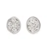 Artisan Women's Genuine Diamond Stud Earrings In 18k White Gold