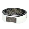 Artisan Women's Gold / Black Pave Diamonds & Oxidized Gold Statement With Cuff Enamel Bangle Bracelet In Metallic