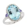 Artisan Women's Gold / Blue / White 18k White Gold Aquamarine & Tanzanite Pave Diamond Cocktail Ring In Blue