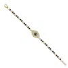Artisan Women's Gold / Blue / White Blue Sapphire & Diamond Evil Eye Fixed And Flexible Bracelet In Gold
