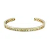 Artisan Women's Gold / Green Green Aquamarine Cuff Bangle In 14k Yellow Gold In Gold
