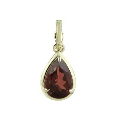 Artisan Women's Gold / Pink 14k Yellow Gold Pear-shaped Tourmaline Solitaire Pendant In Red