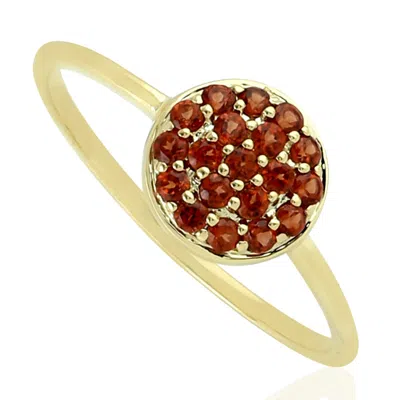 Artisan Women's Gold / Red Statement Garnet Gemstone Ring In 14k Yellow Gold