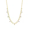 Artisan Women's Gold / White 14k Gold Ball Chain Drop Necklace With Pear & Round Cut Diamonds In Multi