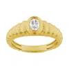 Artisan Women's Gold / White 14k Gold Bezel-set Oval Diamond Ring In Gold