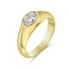 Artisan Women's Gold / White 14k Solid Gold Oval Lab-grown Diamond Solitaire Wedding Ring In Gold