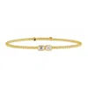 Artisan Women's Gold / White 14k Yellow Gold Handmade Two-stone Diamond Bangle In Gold