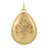 Artisan Women's Gold / White 14k Yellow Gold Heart Drop Pendant With Natural Diamonds In Gold