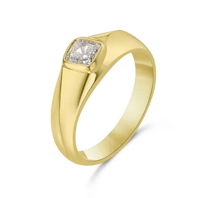 Artisan Women's Gold / White 14k Yellow Gold Lab-grown Diamond Solitaire Ring