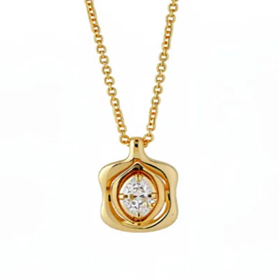 Artisan Women's Gold / White 14k Yellow Gold Marquise Diamond Pendant Necklace In Gold/white