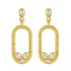 Artisan Women's Gold / White 14k Yellow Gold Multi-shape Diamond Ribbed Oval Drop Earrings In Multi
