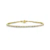 Artisan Women's Gold / White 14k Yellow Gold Natural Diamond Tennis Bracelet In Gold