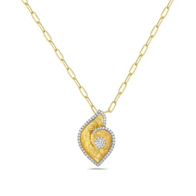 Artisan Women's Gold / White 14k Yellow Gold Pavé Diamond Designer Pendant