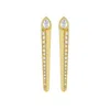 Artisan Women's Gold / White 14k Yellow Gold Pear Diamond Tapered Bar Earrings In Gold