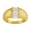 Artisan Women's Gold / White 14k Yellow Gold Tapered Baguette Diamond Dome Ring In Gold