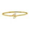 Artisan Women's Gold / White 14k Yellow Gold Two-stone Pear Diamond Bypass Bracelet In Gold