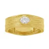 Artisan Women's Gold / White 14k Yellow Gold With Natural Diamond Band Ring