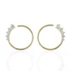 Artisan Women's Gold / White 18k Yellow Gold Hoop Stud Earrings With Natural Diamond In Gold