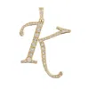 Artisan Women's Gold / White 18k Yellow Gold Pave Diamond Initial "k" Pendant – Elegant Personalized Charm In Gold