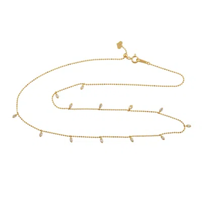ARTISAN WOMEN'S GOLD / WHITE 18K YELLOW GOLD PRINCESS NECKLACE WITH DIAMOND BEAD CHAIN