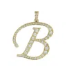 Artisan Women's Gold / White "b" Initial Alphabet Pendant Natural Diamond In Yellow Gold