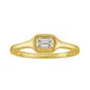 Artisan Women's Gold / White Baguette Cut Diamond Solitaire Ring In 14kt Solid Gold In Multi