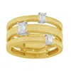 Artisan Women's Gold / White Baguette Cut Diamond Spiral Ring In Yellow And White Gold