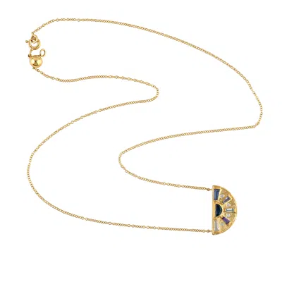 Artisan Women's Gold / White Baguette Multi Gemstone & Diamond Choker Necklace In Yellow Gold