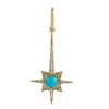 Artisan Women's Gold / White / Blue 18k Yellow Gold North Star Pendant With Turquoise & Diamonds In Multi