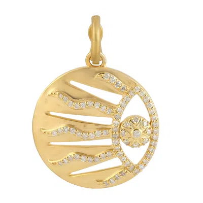 Artisan Women's Gold / White Celestial Sunlight Pendant In 14k Yellow Gold With Diamonds