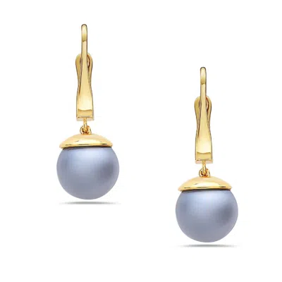 Artisan Women's Gold / White Classic South Sea Pearl Drop Earrings In 18k Yellow Gold In Multi