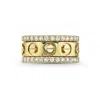 Artisan Women's Gold / White Designer Diamond Love Band Ring In Yellow Gold In Gold