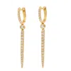 Artisan Women's Gold / White Designer Diamond Spike Huggie Earrings In Yellow Gold In Gold