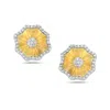 Artisan Women's Gold / White Designer Natural Diamond Clover Earrings In 14k Gold In Multi
