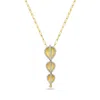 Artisan Women's Gold / White Designer Natural Diamond Three Tier Necklace Pendant In 14k Gold In Gold