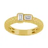 Artisan Women's Gold / White Dual Emerald-cut Diamond Toi Et Moi Ring In 14k Yellow Gold In Gold