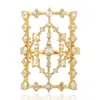 Artisan Women's Gold / White Elegant Square Diamond Cocktail Ring In 18k Yellow Gold In Gold