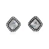 Artisan Women's Gold / White Genuine Ice Diamond Studs In 18k Oxidized Gold In Multi