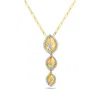Artisan Women's Gold / White Geometric Three-tier Diamond Necklace Pendant In Gold In Gold
