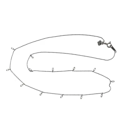 Artisan Women's Gold / White / Grey Designer Oxidized Gold Necklace With Natural Diamonds In Multi