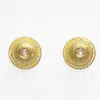 Artisan Women's Gold / White Handmade 18k Yellow Gold Stud Earrings Diamond In Gold