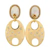 Artisan Women's Gold / White Luxury Pavé Diamond & Mother Of Pearl Earrings In 14k Gold In Gold