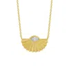 Artisan Women's Gold / White Marquise Cut Diamond Fan Pendant Necklace In 14k Yellow Gold – Fine Chain Jewel In Multi