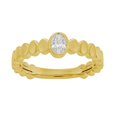 Artisan Women's Gold / White Natural Diamond Band Ring In Yellow Gold – Oval Cut Design In Multi